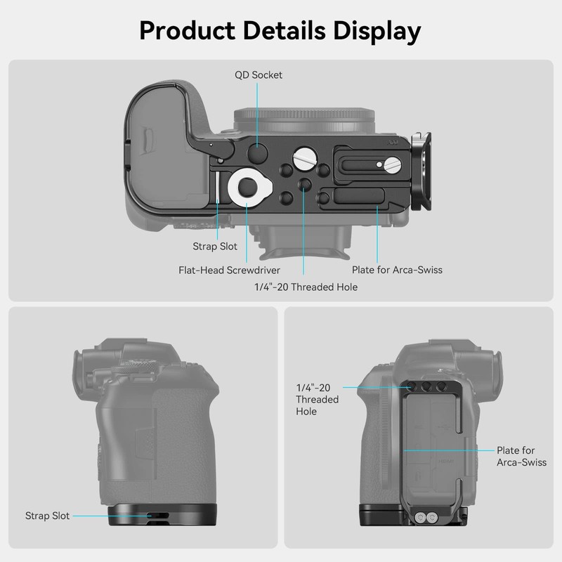 SMALLRIG Quick Release L-Bracket for Canon R6 Mark II /