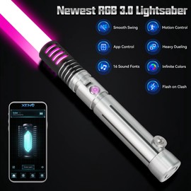 Smooth Swing Dueling Lightsaber, APP Control Infinite 16 Colors Change Light Saber with 16 Sound Fonts - Motion Control Lightsabers with Premium Metal Hilt for Adults Teens Gift
