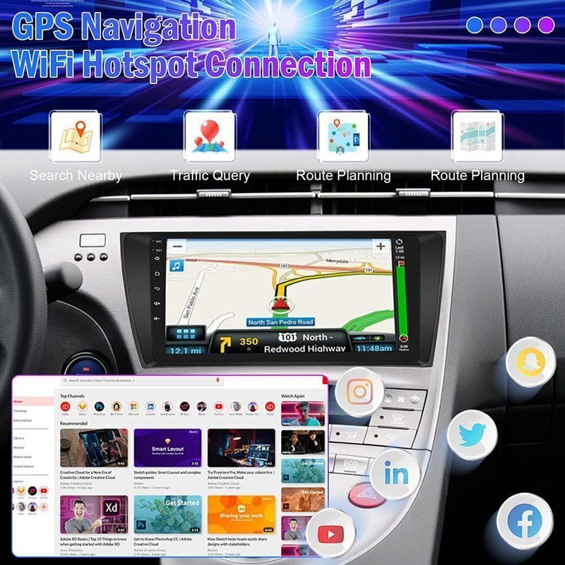 LeeKooLuu Apple Carplay For Toyota Prius 2010-2015 Car Stereo Radio
