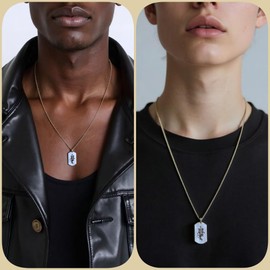 Rcwgkj Tao RCWG Chinese Feng Shui Amulet Necklace, Safety Healthy Amulet, Safety Talismans, Safety Health Lucky Charm, Mens Military Army Dog Tag Pendant Necklace