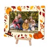 Cazhes Fall Pumpkin Picture Frames, Autumn Harvest Wooden 4x6 Photo
