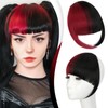 FELENDY Clip in Bangs Black and Red Fake Bangs Natural