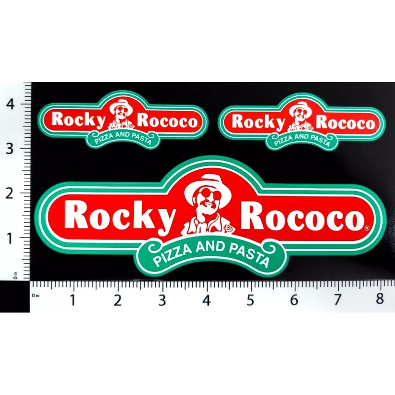 Rocky Rococo Pizza & Pasta 8" & 4'' Novelty Sticker