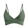 VividHarbor Women's Twist Front V Neck Bikini Top Padded Adjustable