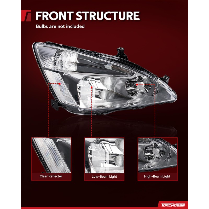 Torchbeam Headlights Assembly Compatible with 2003 2004 2005 2006 2007