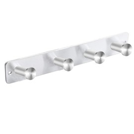 CZEUTB 1Pcs Stainless Steel Bedroom Door Hooks, Door Hooks, Towel Hooks, Hooks for Back of Door, Wall Hangers, 4 Door Hooks for Hanging Clothes, Towels, Robes, Hats, Umbrella, Kitchen & Hallway