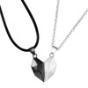 Collar Para Parejas Medio Corazón De Metal Magnético Imán -