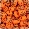 BeadTin Tangelo Antique 20mm Jack O Lantern Plastic Pony Beads