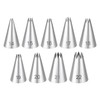 Stainless Steel Star Piping Tips Set, 9 Piece French Star