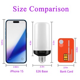 Bitrue LED Flame Bulbs, 4 Modes Purple Flame Effect Light Bulbs, E26 Base Fire Light Bulb with Gravity Sensor, Flickering Light Bulbs for Hallowee Home Decor (Purple 2 Pack)