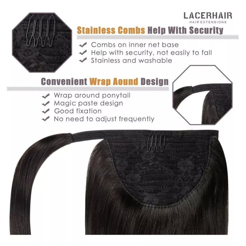 Lacer Extensiones Cabello Humano 70gr 14in #1b (negro Natural)
