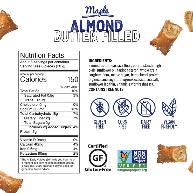 Quinn Maple Almond Butter Filled Pretzel Nuggets, 5oz Bag