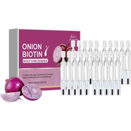 Esencia Para El Cuidado Del Cuero Cabelludo Con Biotina Y Cebolla, Hidrata Profundamente Y Fortalece El Cuero Cabelludo SéRum Capilar Biotina Y Cebolla Roja 20 Viales Individuales De 1,5 Ml (1 BOX)Dur