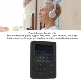 MP3 Player with, HiFi Lossless Sound Portable Music Player MP3 MP4 Player with Earphones, Digital Music Player Supports Expanded Up to 64GB (Black)