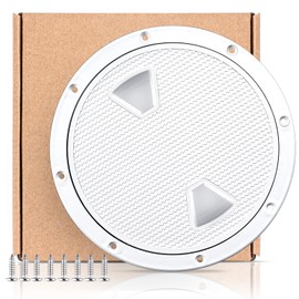 Smartmarine Boat Hatch White 4" 6" 8" Round Non Slip Inspection Hatch w/Detachable Cover for Marine Boat Yacht (4 inch)