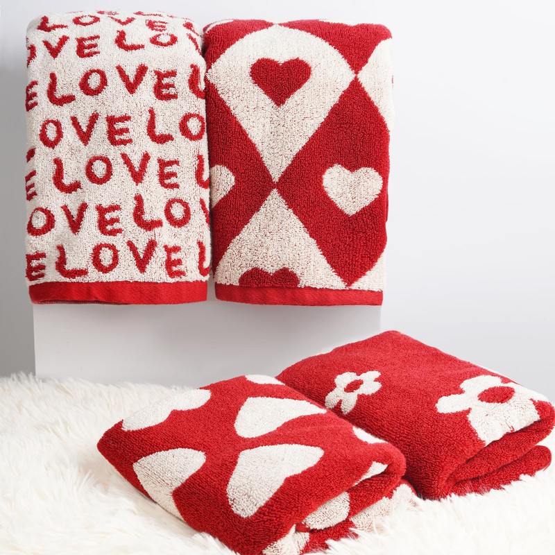 Leisofter Valentines Day Hand Towels for Bathroom(2 Pcs, 13" x