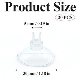 ShigKeu 20 PCS Aquarium Suction Cup Clips Standard Airline Tubing Clear Air Hose Holder for 3/16" Standard Airline Tubing Fish Tank Aeration Setup