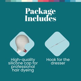 DOMPEL Sparta 2.4K Silicone Highlight Hair Cap | 2,400 Strategically Positioned Holes | Hair Coloring Highlighting Cap & Hook Hair Salon | Reusable silicone cap with metal needle (2 PCS)