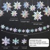 24PCS Snowflake Christmas Decorations, 3D Large Iridescent Paper Snowflakes Garland