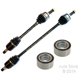 DTA 2 New DTA Premium Axles + 2 Front Wheel Bearings Fit Civic 1.8L Automatic Only