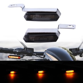 JMTBNO 2x Motorcycle LED Indicator, Sequential Amber Light Mini Indicator for Motorcycle Handlebar Attachment E Approved Universal 12 V for Street Bike Cruiser Chopper Cafe Racer Scooter Quad Enduro