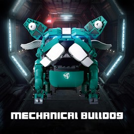 Oichy Mechanical Building Blocks Set, Bulldogs Building Toy, Movable Animal Building Toy, Gift for Adults and Children (Green)