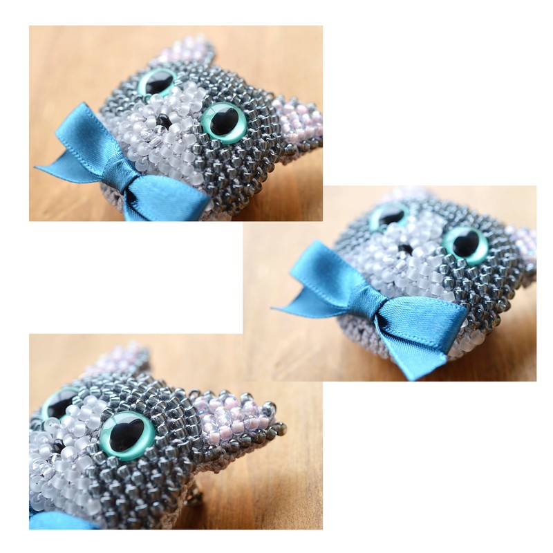 MIYUKI (Miyuki) Bead Kit, Crochet Bead Embroidery Cat Brooch Kit,