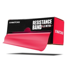 Matchu Sports Resistance Bands, Resistance Bands, 100% Latex, Can be Cut to Size, 5.5 m, 25 m or 45 m, Extra Light to Extra Heavy (Red, Light (4-5 kg), 5.5 M)