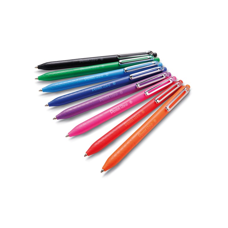 Pentel BX470/8 iZee Retractable Ballpoint Pen with Metal Clip Wide