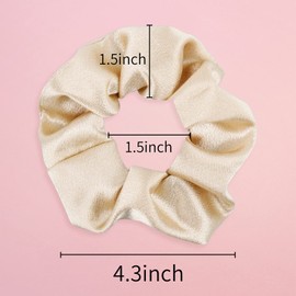 Antetek 8pack Satin Hair Scrunchies for Bridesmaid Proposals, Bachelorette Party Favors - Elastic No Damage Hair Ties Gift Set for Wedding, Birthday, Galentine's Day (Champagne & Rose Gold)