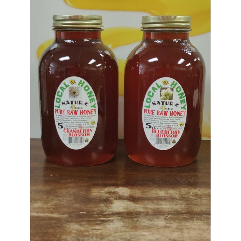 NATURZ BEEZ RAW HONEY CRANBERRY BLOSSOM 5 LBS 100% PURE
