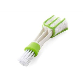 yueton Double Ended Mini Dust Blind Cleaner, Car Vent Brush, Window Blind Brush, Hand Held Magic Brush Blind Duster for House, Car, Office, White and Green