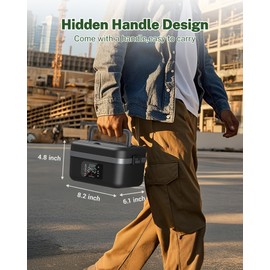 ODSD Cordless Electric Lunch Box for Adults, 16000mAh Rechargeable Self-Heating Lunch Box Food Warmers with Timer & Adjustable Heating, 34oz/1L Container with Insulated Bag for Office Car Outdoor