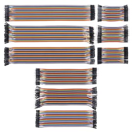 VGOL 9Pcs 40 Pin Multicolored Breadboard Jumper Wire Ribbon Cables Male to Female Male to Male Female to Female Breadboard Jumper Wires Cable Kit PVC