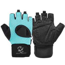 Special Essentials Workout Gloves for Men & Women - Fingerless Weight Lifting Gloves with Non-Slip Padding for Gym Training, Cycling and Exercises Teal