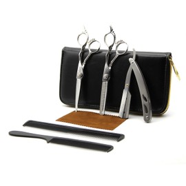 SINDY Professional Hairdressing Scissors Set - Stainless Steel Hair Scissors & Thinning Scissors - Precise Hair Cutting Set - Ergonomic Hairdressing Scissors for Men and Women - Barber & Hairdressing Accessories