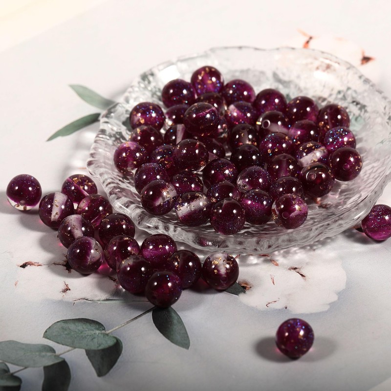 60 PCS 10mm Beads for Jewelry Making, Imitation Cat Eye