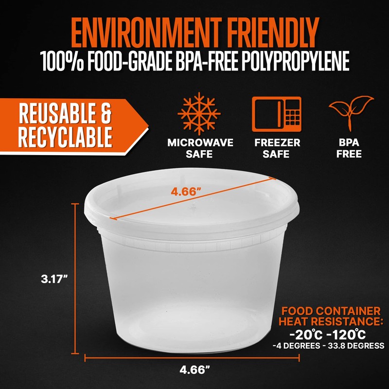 SQUATZ BPA-Free 16 oz Food Storage Containers with Lids –