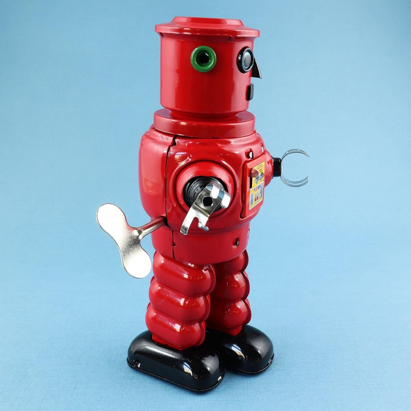 Superfreak Robot - Mechanical Roby Robot - Red - Tin