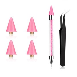 iguTrail Rhinestone Picker Tool Set, Dotting Tool, Dotting Tool, 4 Wax Tips, 1 Tweezers, Diamond Dotting Pens with Two Ends, Nail Sharpener, Decoration Tool for DIY Nail Design