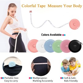Measuring Tape Measure 6.6 ft (2 m) Sewing Ezfishoom Clothing Measuring Measuring Tape Measure 200cm 79inch Automatic Winding Bust Waist Measurement Inch Centimeter Clothing Tape Measure Double Sided