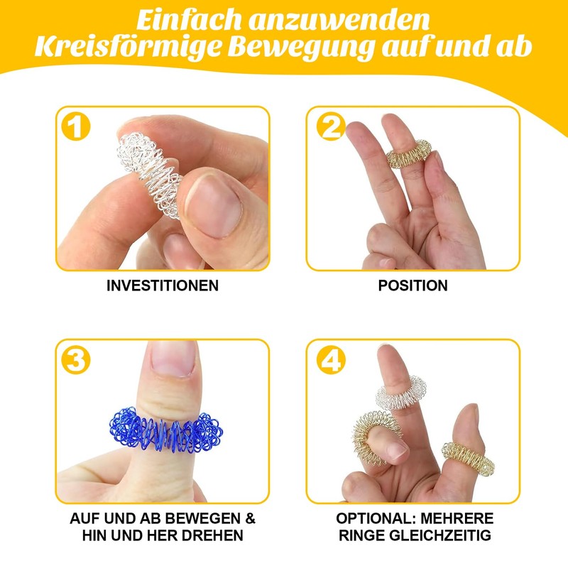 Finger Massage Ring, with Storage Bag, Acupressure Ring, Super Decompression,