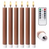 West Ivory 6 Pack, 10" LED Flameless Brown Tan Fluted