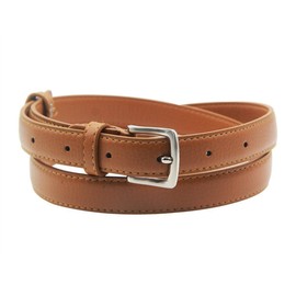 Womens Belt Skinny Leather Solid Color Pin Buckle Simple Waist for Girls Ladies, Brown, 39.4 inches long, for waist size 32-34 inches