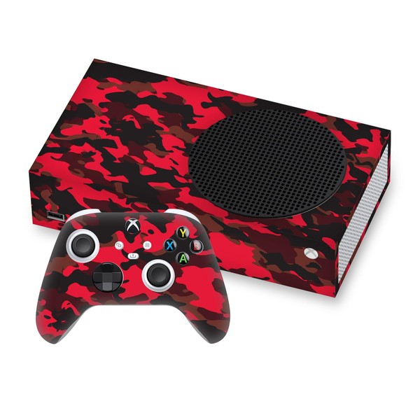 Head Case Designs Red Camo Camouflage Vinyl Sticker Gaming Skin Decal Cover Compatible With Xbox Series S Console and Controller Bundle