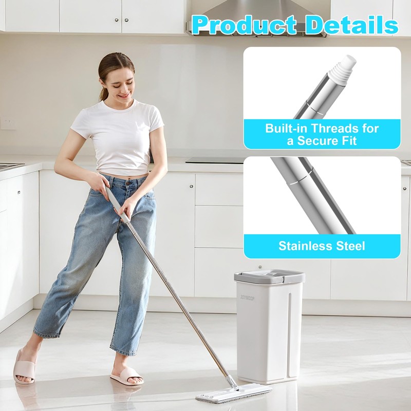 JOYMOOP Mop Handle Extension Rods, for Extending & Replacing Flat
