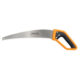 Fiskars 15” PowerTooth D-Handle Saw with Razor-Sharp Stainless Steel blade, Ergonomic SoftGrip Handle for Comfort and Control, Heavy-Duty Hand Saw