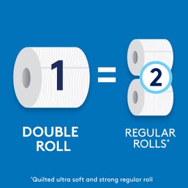 Cottonelle Toilet Paper, 24 Double Rolls (Equal to 48 Regular Rolls), Ultra CleanCare, Soft Bath Tissue, Biodegradable, Septic-Safe