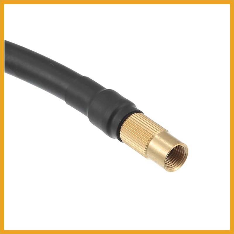 Partuto 100cm Car Tire Inflator Extension Hose Adapter Black Copper