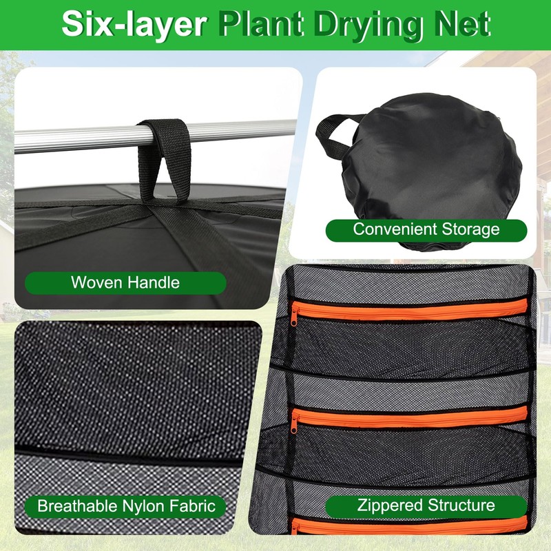 Forbabe 6-Layer Drying Net Herb Dryer Hanging with Hook Drying